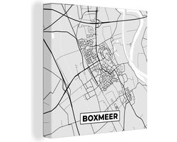 Canvas Schilderij Boxmeer - Plattegrond - Kart - Stadskaart - 20x20 cm - Wanddecoratie
