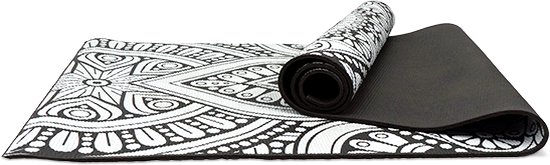 Tapis de yoga antidérapant Matchu Sports - Noir avec mandala - 172 x 61 x 0,6 cm
