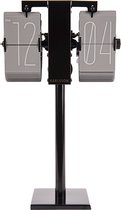 Flipklok No Case Mini - Warm Grijs - Zwarte standaard - 20,6x7,5cm