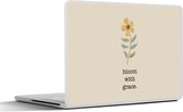 Laptop sticker - 14 inch - Spreuken - Bloom with grace - Quotes - 32x5x23x5cm - Laptopstickers - Laptop skin - Cover