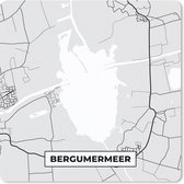 Muismat - Mousepad - Bergumermeer - Friesland - Kaart - Plattegrond - Stadskaart - 30x30 cm - Muismatten