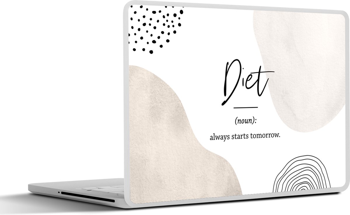 Laptop sticker - 15.6 inch - Diet - Spreuken - Woordenboek - Quotes - Dieet definitie - 36x27,5cm - Laptopstickers - Laptop skin - Cover
