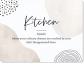 Muismat Groot - Spreuken - Keuken definitie - Quotes - Kitchen - Woordenboek - 40x30 cm - Mousepad - Muismat