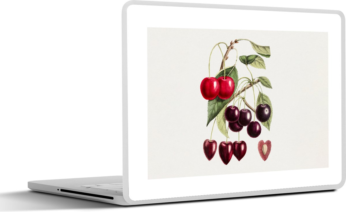 Laptop sticker - 15.6 inch - Kersen - Fruit - Eten - 36x27,5cm - Laptopstickers - Laptop skin - Cover
