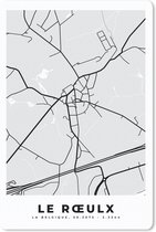 Muismat - Mousepad - Plattegrond – Le Rœulx – Zwart Wit – Stadskaart - Kaart - 18x27 cm - Muismatten