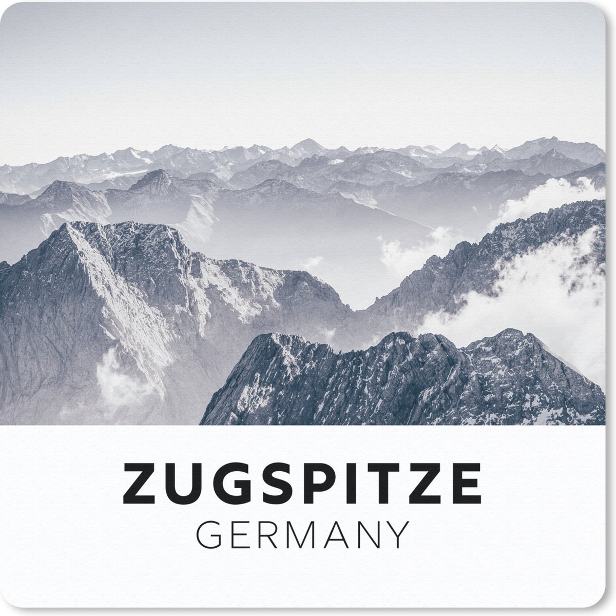 Muismat 20x20 cm - Mousepad Duitsland - Bergen - Wolken - Muismatten