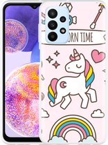 Hoesje Geschikt voor Samsung Galaxy A23 Unicorn Time
