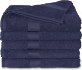 Twentse Damast Luxe Katoenen Badstof Handdoeken - Badlaken - 2 stuks - 60x110 cm - Marine Blauw