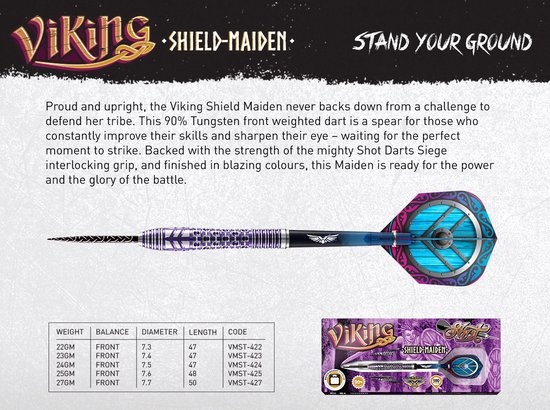 Shot Viking Shield Maiden 90% - Dartpijlen van Merkloos — afbeelding 3