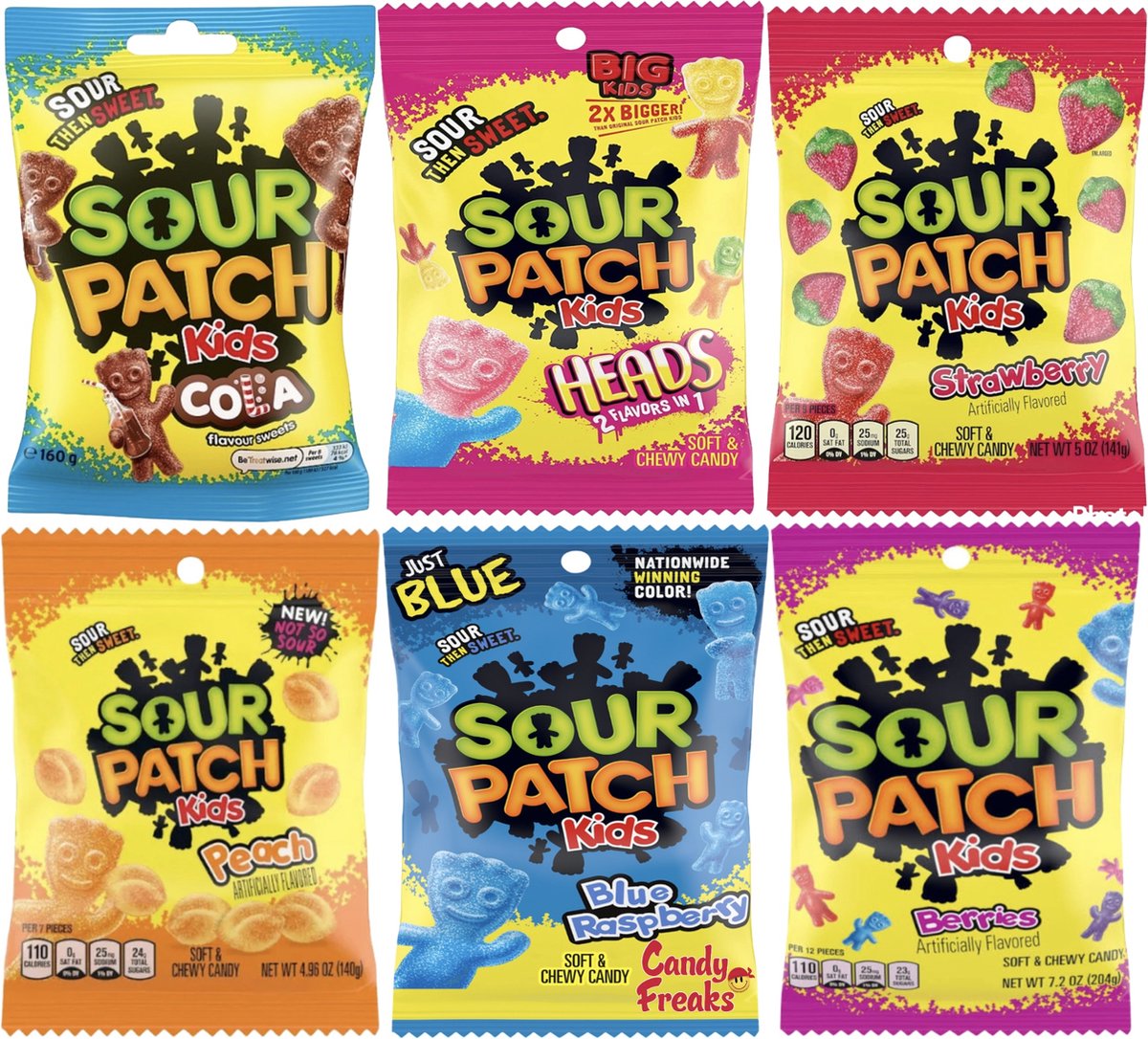 Candy Freaks Sour Patch pakket 6 d Snoep box American Candy