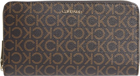 Calvin Klein - CK must z/a XL portemonnee - dames - brown mono