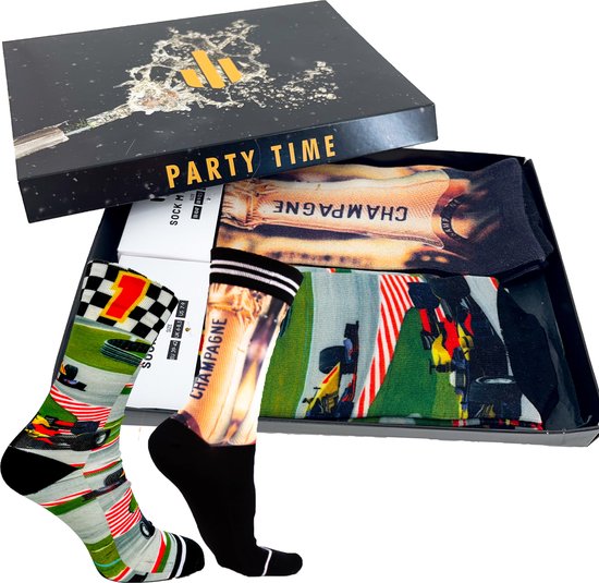 Sock My Feet - Grappige sokken heren - 2 pack - Maat 43-46 - Sokken Giftbox - Funny Socks - Vrolijke sokken - Leuke sokken - F1 Formule 1 sokken - Gekke sokken - Grappige cadeaus - Socks First.