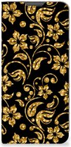 Bookcase Cadeau voor Oma Motorola Moto G22 Telefoonhoesje Gouden Bloemen