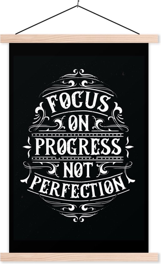 Porte-affiche avec poster - Affiche scolaire - Motivation - Rétro - Citation - 60x90 cm - Lattes vierges - Cadeau Vaderdag - Cadeau - Cadeau pour lui - Astuce - Hommes