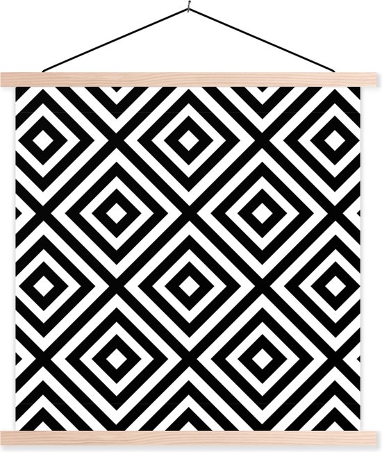 Porte-affiche avec affiche - Affiche scolaire - Formes - Zwart et blanc - Motif - 120x120 cm - lattes vierges