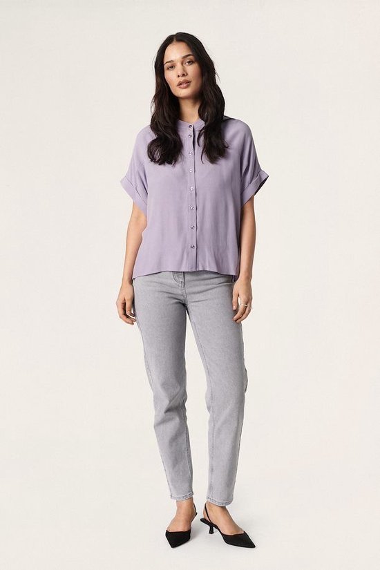 SOAKED IN LUXURY SLHelia Shirt SS - Lavender Gray Lavender