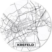 Muismat - Mousepad - Rond - Krelefeld - Plattegrond - Stadskaart - Kaart - 20x20 cm - Ronde muismat