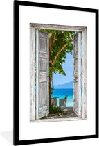 Fotolijst incl. Poster - Strand - Tropisch - Zee - Doorkijk - 80x120 cm - Posterlijst