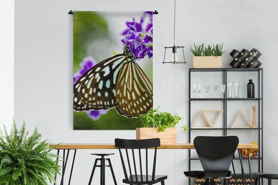Tapisserie - Toile murale - Lavande - Papillon - Botanique - 120x180 cm - Tapisserie