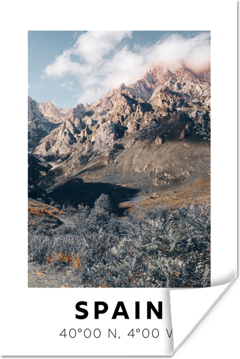 Poster Spanje - Natuur - Bergen - 20x30 cm