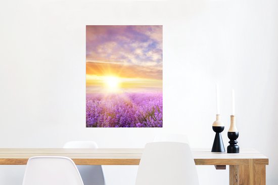 Affiche Lavande - Soleil - Ciel - Nature - 60x80 cm