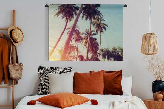 Tapisserie - Tapisserie - Palmier - Été - Rétro - Soleil - 120x90 cm - Tapisserie