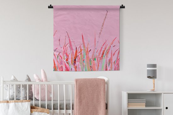 Tapisserie - Tissu mural - Été - Plantes - Pastel - 90x90 cm - Tapisserie