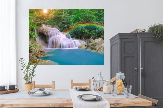 Affiche Arc-en-ciel - Soleil - Cascade - Nature - 160x120 cm XXL