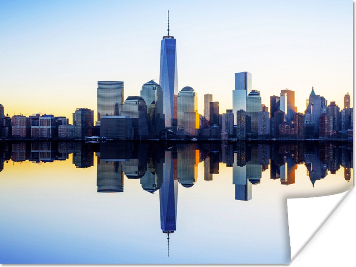 Poster Skyline - New York - Water - 80x60 cm