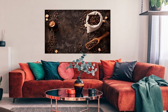 Affiche Grains de Grains de café - Café - Sachet - 120x80 cm