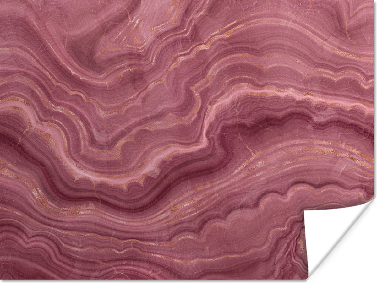 Poster Roze - Geode - Stenen - Agaat - 80x60 cm