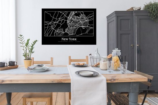 Poster Carte - New York - Plan de la ville - Plan d'étage - 120x80 cm