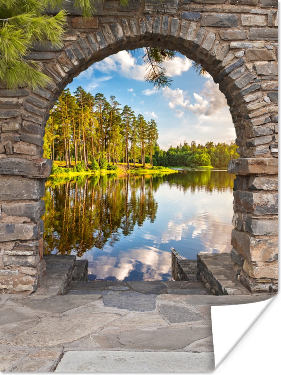 Poster Landschap - Doorkijk - Water - 90x120 cm