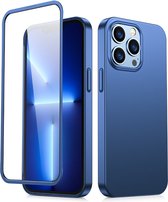 360 Graden Hoes iPhone 13 Pro (inclusief ingebouwde screen protector) - Blauw