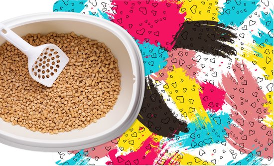 Kattenbakmat - Placemat kat - Kattenbak mat - Design - Hart - Verf ...