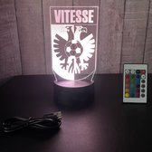 Klarigo®️ Nachtlamp – 3D LED Lamp Illusie – 16 Kleuren – Bureaulamp – Vitesse Arnhem - Voetbal – Nachtlampje Kinderen – Creative lamp - Afstandsbediening