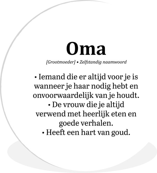 Wall Circle - Wall Circle Inside - Proverbes - Citations - 'Grand-mère' - Dictionnaire - ⌀ 90 cm - Décoration murale - Peintures ronds