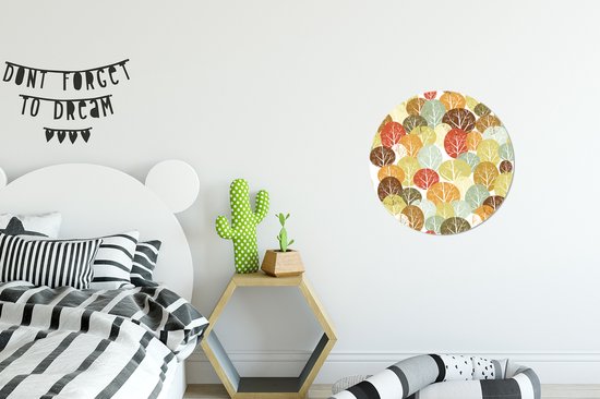 Illustration d'automne arbres colorés Assiette en plastique cercle mural ⌀ 30 cm - impression photo sur cercle mural / cercle vivant (décoration murale)