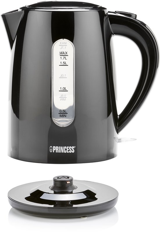 Princess Waterkoker 236017 - 1.7 Liter - 360° draaibaar - 2200W - Waterniveau indicator - Kalkfilter - Zwart