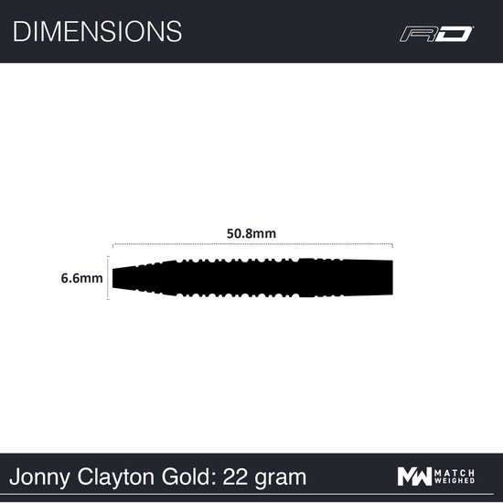 Red Dragon Jonny Clayton Gold 90% - Dartpijlen van Red Dragon — afbeelding 2
