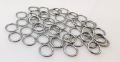 RVS- open ringetjes - 100 stuk - Ø 8 x D 1 mm- Sieraden maken- Sieraden oogjes - zijn ideaal om je sieraden mee af te werken.