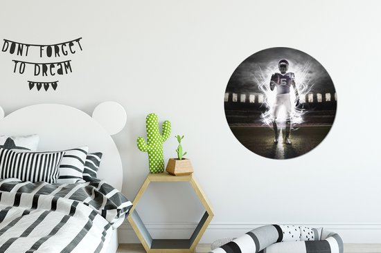 Papier peint d'un joueur de football américain Plaque murale en plastique ⌀ 60 cm - impression photo sur cercle mural / cercle vivant (décoration murale)