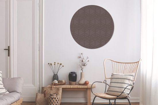 WallCircle - Wall Circle - Wall Circle Indoor - Motifs - Ligne - Violet - 90x90 cm - Décoration murale - Peintures Ronds