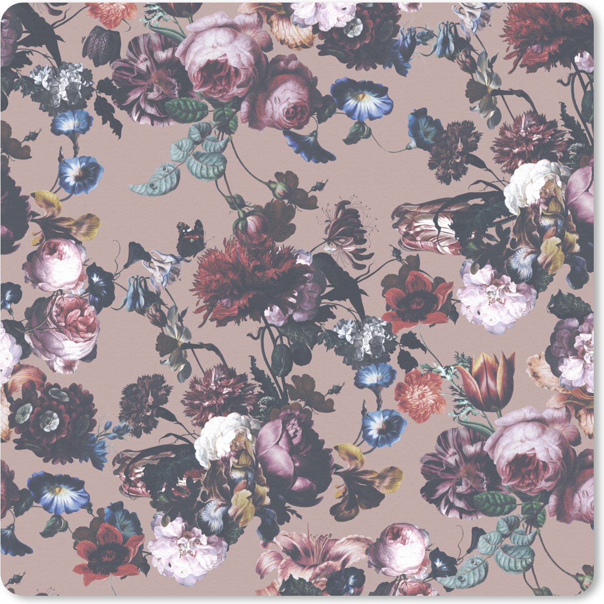 Muismat XXL 40x40 cm - Bureau onderlegger - Bureau mat Bloemen - Rozen - Tuin - Bureaumat - Gaming mousepad xl - Bureaulegger groot - Computer deskmat