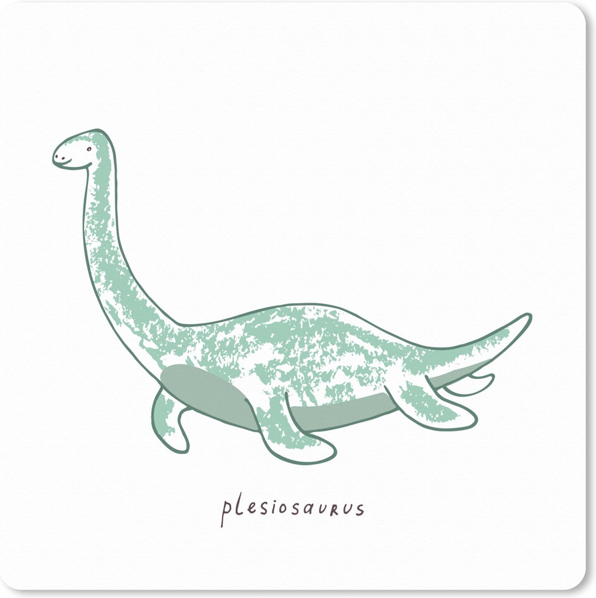 Muismat XXL 40x40 cm - Bureau onderlegger - Bureau mat Kinderkamer - Dinosaurus - Plesiosaurus - Jongetje - Meiden - Kids - Bureaumat - Gaming mousepad xl - Bureaulegger groot - Computer deskmat