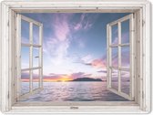 Muismat XXL - Bureau onderlegger - Bureau mat - Doorkijk - Eiland - Zee - 80x60 cm - XXL muismat