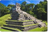 Muismat XXL - Bureau onderlegger - Bureau mat - Palenque oude ruïnes van tempel De La Cruz in Mexico - 90x60 cm - XXL muismat