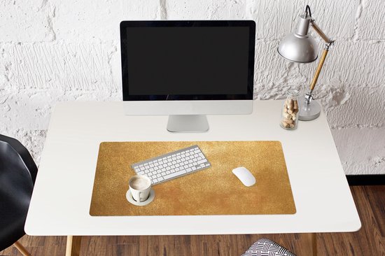 Tapis de souris XXL - Sous-main - Tapis de bureau - Fer - Rouille - Or - Métal - Luxe - 90x45 cm - Tapis de souris XXL