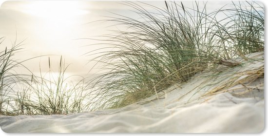 Foto: Muismat xxl bureau onderlegger bureau mat duinen met helmgras onder de zon van het duitse nationaal park schleswig holsteinisches wattenmeer 100x50 cm xxl muismat