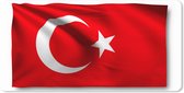 Muismat XXL - Bureau onderlegger - Bureau mat - Vlag van Turkije op een witte achtergrond - 120x60 cm - XXL muismat
